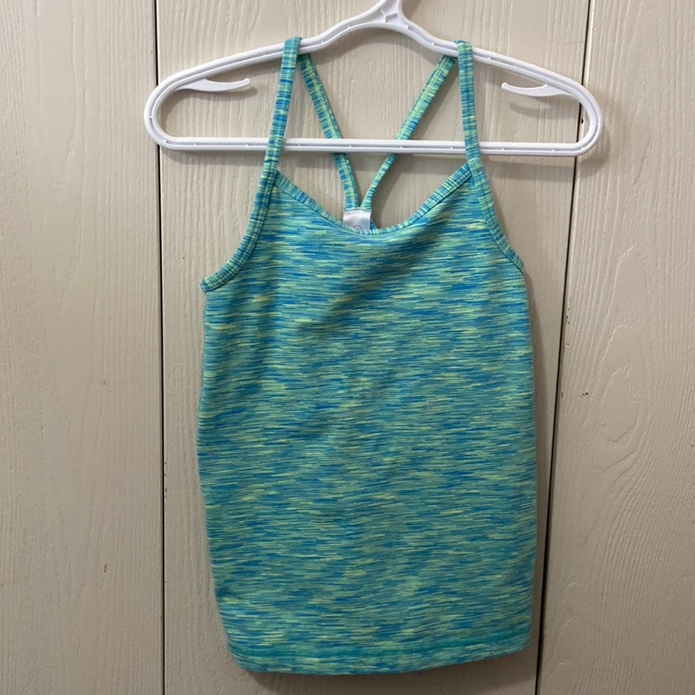 Ivivva Blue, Green & Yellow Marled Spaghetti Strap Tank Top